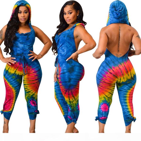 summer women jumpsuits rompers floral tie dyed hooded sleeveless open back tunic lace up waist capris club jumpsuit red blue, Black;white
summer women jumpsuits rompers floral tie dyed hooded sleeveless open back tunic lace up waist capris club jumpsuit red blue, Black;white