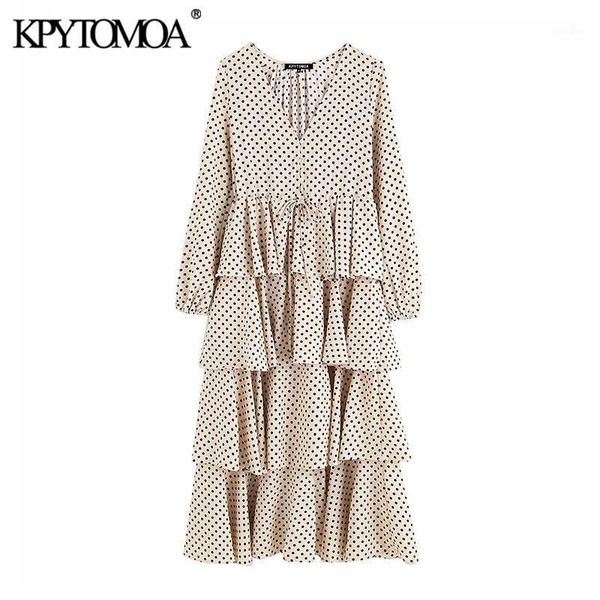 kpytomoa women elegant fashion polka dot ruffled midi dress vintage long sleeve drawstring tied pleated female dresses vestidos1, Black;gray
kpytomoa women elegant fashion polka dot ruffled midi dress vintage long sleeve drawstring tied pleated female dresses vestidos1, Black;gray