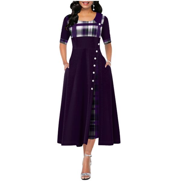 2021 new elegant long maxi dress feminine summer plaid office print vintage lady mid dressed ladies button robe femme nrk5, Black;gray
2021 new elegant long maxi dress feminine summer plaid office print vintage lady mid dressed ladies button robe femme nrk5, Black;gray