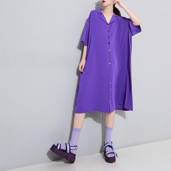 women 2020 summer new solid dress large size loose casual streetwear a-line short sleeve colored button turn-down collar a2411, Black;gray
women 2020 summer new solid dress large size loose casual streetwear a-line short sleeve colored button turn-down collar a2411, Black;gray