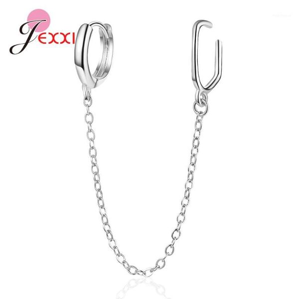 hoop & huggie fashion minimalist 925 sterling silver earrings long chain ear fine jewelry women party gift brincos bijoux1, Golden;silver
hoop & huggie fashion minimalist 925 sterling silver earrings long chain ear fine jewelry women party gift brincos bijoux1, Golden;silver
