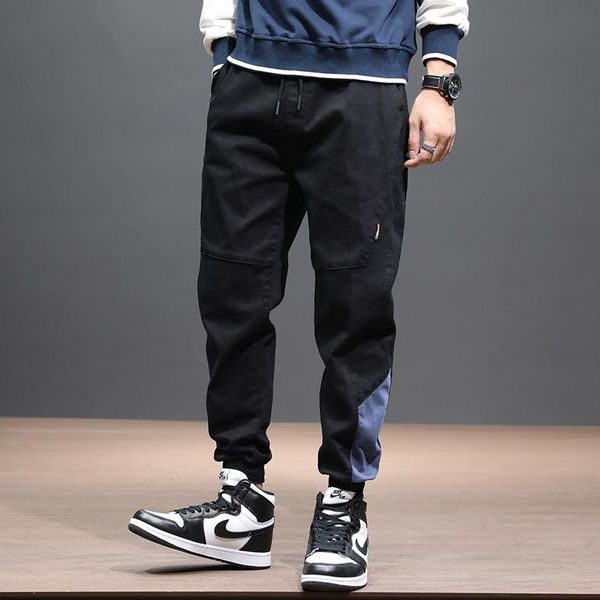 men's jeans autumn ly fashion men loose fit casual cargo pants spliced designer japanese vintage harem trousers hip hop joggers, Blue
men's jeans autumn ly fashion men loose fit casual cargo pants spliced designer japanese vintage harem trousers hip hop joggers, Blue