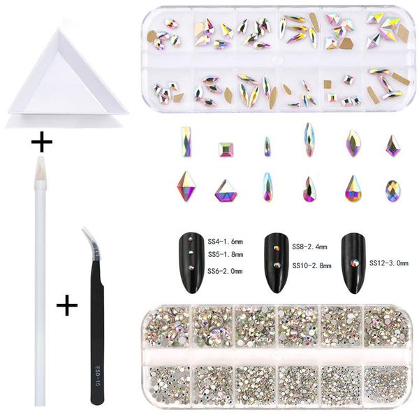 nail art decorations 2220 pcs gems stones set multi shaped crystal ab glass flatback rhinestones for nails 3d craft, Silver;gold
nail art decorations 2220 pcs gems stones set multi shaped crystal ab glass flatback rhinestones for nails 3d craft, Silver;gold