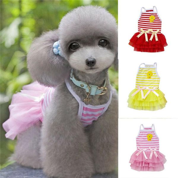 summer breathable pet dogs skirts puppy fashionable lace splicing bow decoration mixed color striped vest skirts pets clothes
summer breathable pet dogs skirts puppy fashionable lace splicing bow decoration mixed color striped vest skirts pets clothes