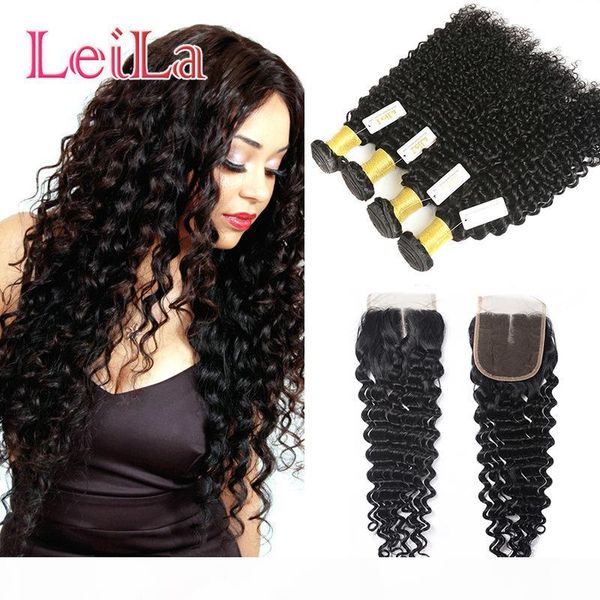 virgin hair deep wave 4 bundles with closure indian unprocessed human hair weft curly middle three part lace closure, Black;brown
virgin hair deep wave 4 bundles with closure indian unprocessed human hair weft curly middle three part lace closure, Black;brown