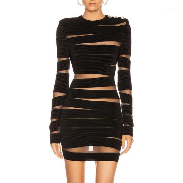 2020 black long sleeve women bandage dress mesh patchwork party vestidos mini clubwear knitted bodycon dresses female1, Black;gray
2020 black long sleeve women bandage dress mesh patchwork party vestidos mini clubwear knitted bodycon dresses female1, Black;gray