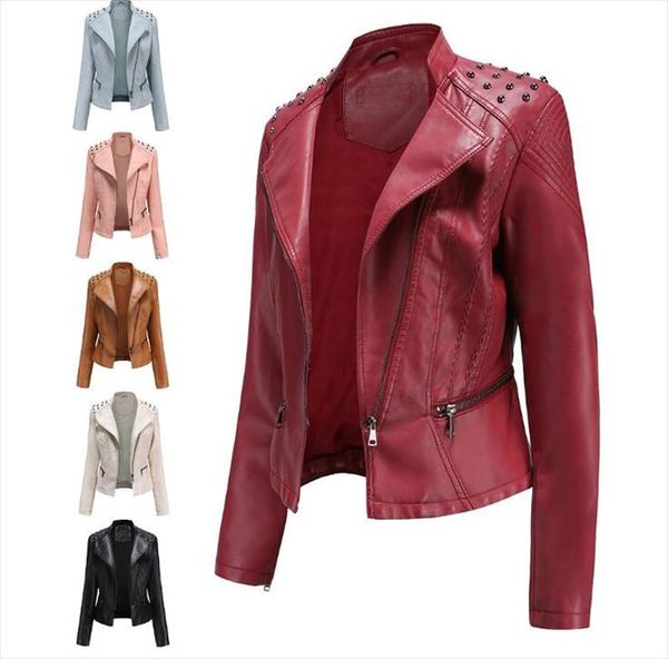 2020 new slim autumn women leather jacket thin section small jacket ladies pu outwear slim biker fashion rivet coat, Black
2020 new slim autumn women leather jacket thin section small jacket ladies pu outwear slim biker fashion rivet coat, Black