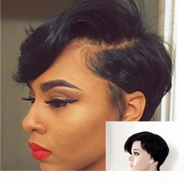 human hair short straight wigs full machine made side part little lace wigs brazilian pixie cut indian human hair human hair wig, Black;brown
human hair short straight wigs full machine made side part little lace wigs brazilian pixie cut indian human hair human hair wig, Black;brown