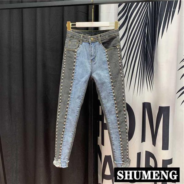 european new denim trousers 2020 autumn korean punk rivet pencil pants women's high waist skinny jeans pants1, Blue
european new denim trousers 2020 autumn korean punk rivet pencil pants women's high waist skinny jeans pants1, Blue