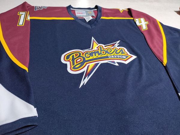 custom mens rare vintage dayton bombers echl hockey jersey personalized any name number s-5xl navy, Black;red
custom mens rare vintage dayton bombers echl hockey jersey personalized any name number s-5xl navy, Black;red