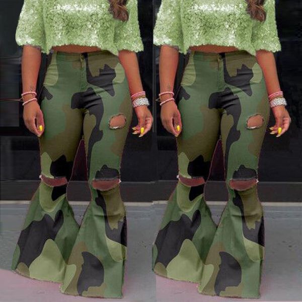 camouflage ophestin jean for women plus size high waist denim bell bottom distressed ripped high waist woman pants #r25, Blue
camouflage ophestin jean for women plus size high waist denim bell bottom distressed ripped high waist woman pants #r25, Blue