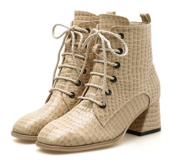 women ankle boots shoes woman chunky high heels gladiator lace up autumn booties pumps sapato feminino zapatos de mujer ws181116, Black
women ankle boots shoes woman chunky high heels gladiator lace up autumn booties pumps sapato feminino zapatos de mujer ws181116, Black