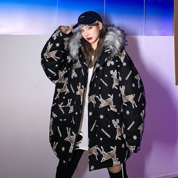 2020 fawn print winter women's holiday down foam jacket warm thick parka coat for couples to wear 5xl, Black
2020 fawn print winter women's holiday down foam jacket warm thick parka coat for couples to wear 5xl, Black
