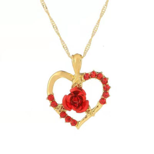 1 pc love heart red rose pendant women girl lady gold color necklace choker fashion jewelry for valentine's day gift
1 pc love heart red rose pendant women girl lady gold color necklace choker fashion jewelry for valentine's day gift