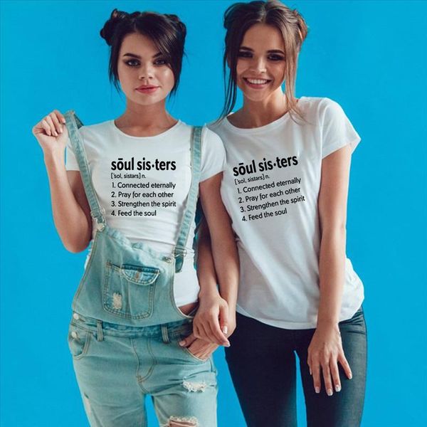 1pcs soul sisters bff tee friends t shirt women summer female letter printing t shirts short sleeve white
1pcs soul sisters bff tee friends t shirt women summer female letter printing t shirts short sleeve white
