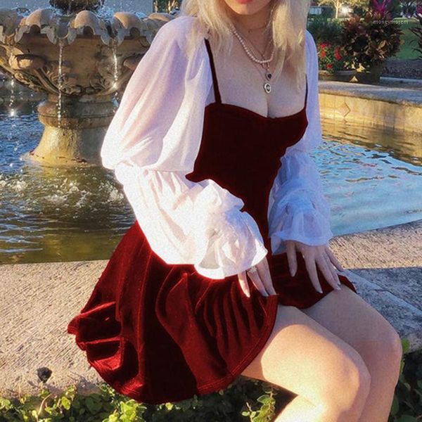 two piece dress 2021 elegant women spring summer vintage sets chiffon shirt velvet panel square collar camisole suits1, White
two piece dress 2021 elegant women spring summer vintage sets chiffon shirt velvet panel square collar camisole suits1, White
