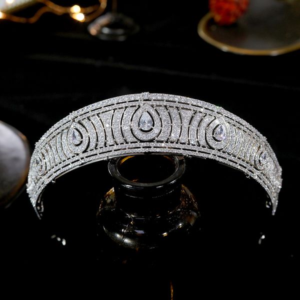 european classic cubic zirconia tiara royal princess wedding headpiece bridal tiaras and crowns wedding hair accessories, Silver
european classic cubic zirconia tiara royal princess wedding headpiece bridal tiaras and crowns wedding hair accessories, Silver