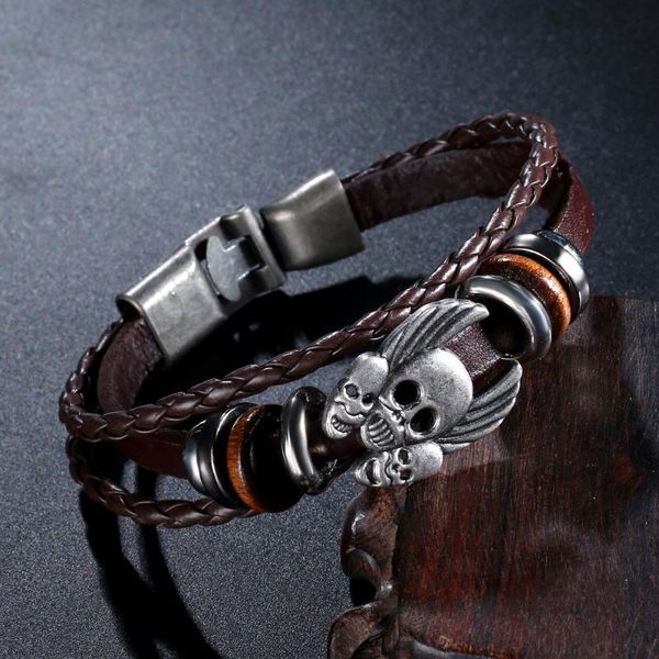 luxurious men's leather trend skull multilayer bracelets rock punk alloy skeleton charms cuff bangles casual jewelry wholesale, Golden;silver
luxurious men's leather trend skull multilayer bracelets rock punk alloy skeleton charms cuff bangles casual jewelry wholesale, Golden;silver