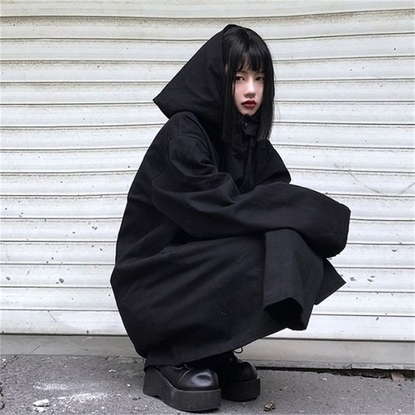 women's fashion gothic punk hoodie women's jacket jacket long sweatshirt long section 201208, Black
women's fashion gothic punk hoodie women's jacket jacket long sweatshirt long section 201208, Black