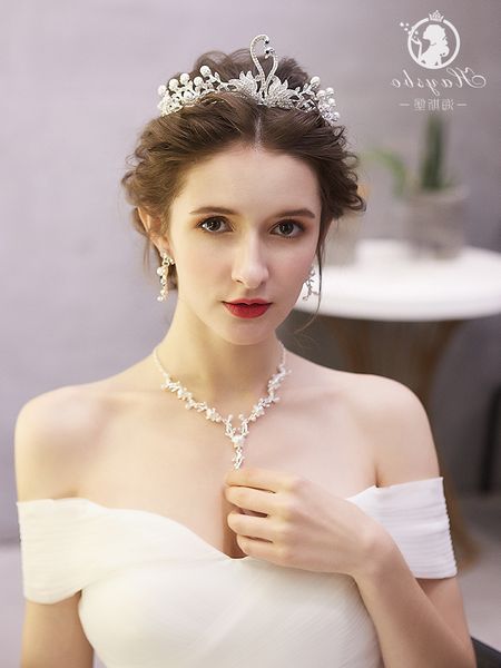 nheaddress white 2020 korean new dress bridal wedding hair accessories swan crown, Silver
nheaddress white 2020 korean new dress bridal wedding hair accessories swan crown, Silver