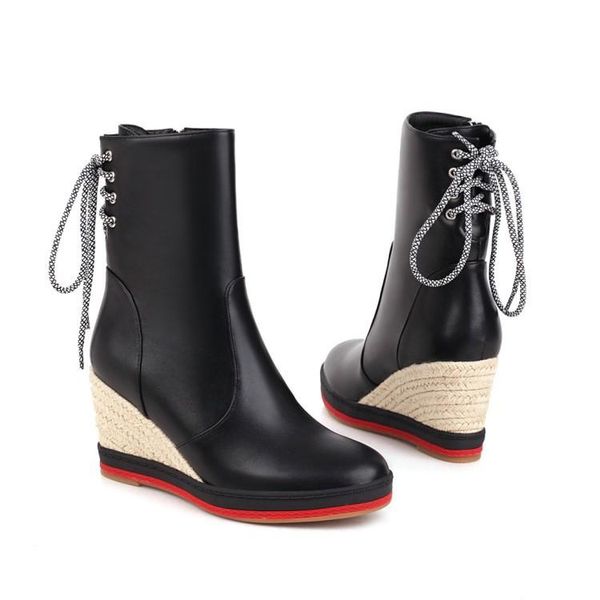 клиновые сапоги круглые туфли toe mid-calf верений женские ботинки женщины зимняя обувь низкая каблука booties short 2020 дам, Black
клиновые сапоги круглые туфли toe mid-calf верений женские ботинки женщины зимняя обувь низкая каблука booties short 2020 дам, Black