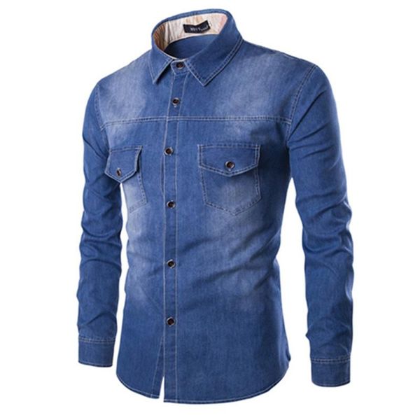 men's casual shirts spring 2021 snap-front long sleeve denim soft 100% cotton two-pockets slim-fit slight elastic jeans shirt, White;black
men's casual shirts spring 2021 snap-front long sleeve denim soft 100% cotton two-pockets slim-fit slight elastic jeans shirt, White;black