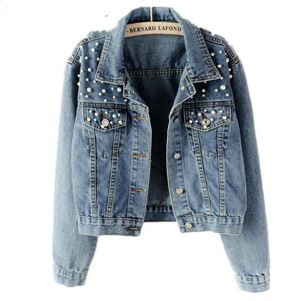 2020 spring women light blue pearl beading slim denim jackets korean fashion streetwear pearl jeans coat spring outfit, Tan;black
2020 spring women light blue pearl beading slim denim jackets korean fashion streetwear pearl jeans coat spring outfit, Tan;black