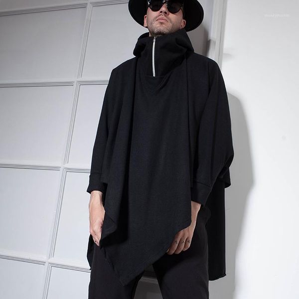 men's wool & blends winter fashion men's coat cape long woolen cloth student hoodie1, Black
men's wool & blends winter fashion men's coat cape long woolen cloth student hoodie1, Black