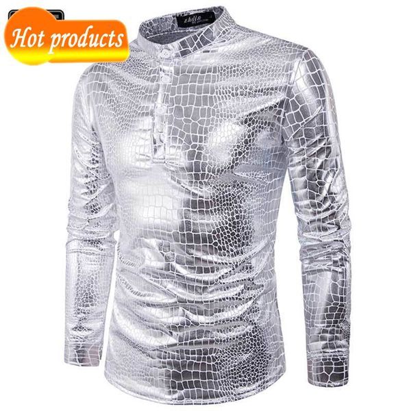 2020 men's shiny miteksan crocodile leather shirts solid casual vintage turtlenecks streetwear coringa new black sweater, White;black
2020 men's shiny miteksan crocodile leather shirts solid casual vintage turtlenecks streetwear coringa new black sweater, White;black