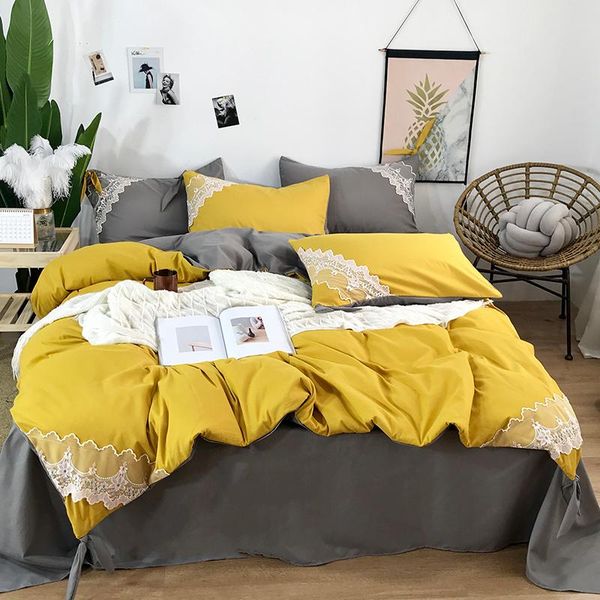 luxury korean princess style yellow pink green gray comfortable lace bedding set duvet cover bed 4pcs sheet/linen pillowcases
luxury korean princess style yellow pink green gray comfortable lace bedding set duvet cover bed 4pcs sheet/linen pillowcases