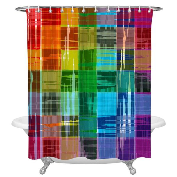shower curtains abstract rainbow color paint plaid curtain waterproof polyester fabric bathroom with hooks home bath decor
shower curtains abstract rainbow color paint plaid curtain waterproof polyester fabric bathroom with hooks home bath decor