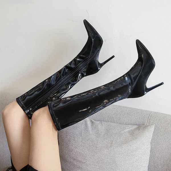 2021 thin high heels knee high women boots superfine fiber ladies shoes pointed toe fashion autumn winter women shoes size 34-43, Black
2021 thin high heels knee high women boots superfine fiber ladies shoes pointed toe fashion autumn winter women shoes size 34-43, Black