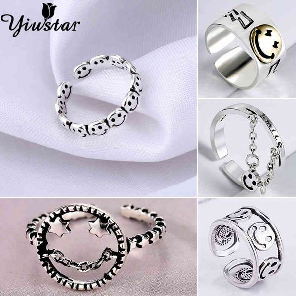 band yiustar cute smiley face rings men gadgets adjustable open ring for women copper gothic aesthetic emo jewelry luxury couple, Silver
band yiustar cute smiley face rings men gadgets adjustable open ring for women copper gothic aesthetic emo jewelry luxury couple, Silver
