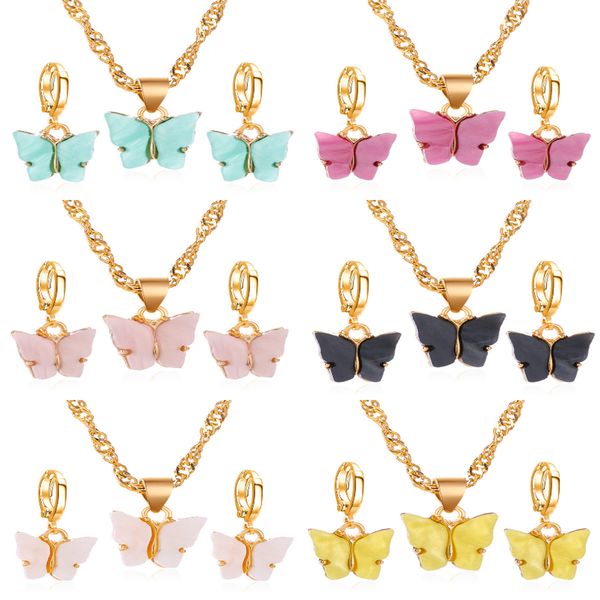sweet 6 color butterfly necklace earring set for women long wild clavicle chain pendant refined stylish gift, Silver
sweet 6 color butterfly necklace earring set for women long wild clavicle chain pendant refined stylish gift, Silver