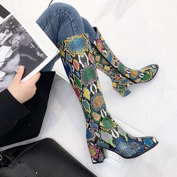 boots ymechic 2021 fashion womens shoes snake print knee high riding green brown autumn block heels long female1, Black
boots ymechic 2021 fashion womens shoes snake print knee high riding green brown autumn block heels long female1, Black