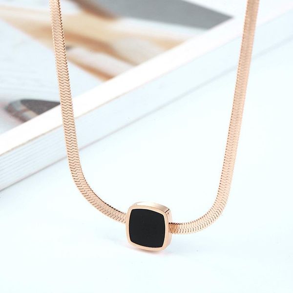 stainless steel snake chain necklace for women rose gold square choker necklace collier femme jewelry, Silver
stainless steel snake chain necklace for women rose gold square choker necklace collier femme jewelry, Silver