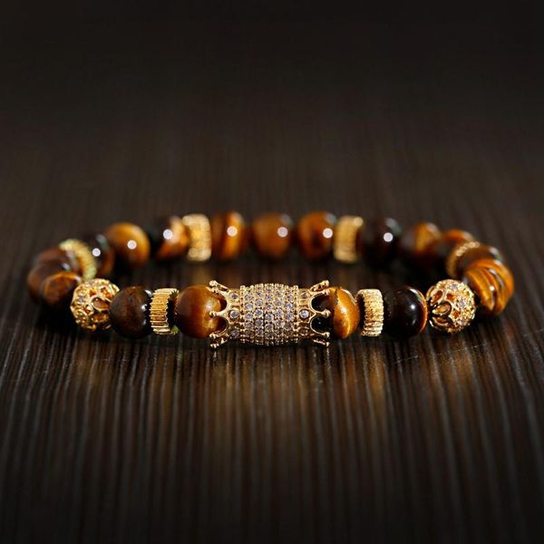 luxury classic crown bracelet homme charm bracelet for men jewelry tiger eye stone beaded fasion jewellery, Black
luxury classic crown bracelet homme charm bracelet for men jewelry tiger eye stone beaded fasion jewellery, Black