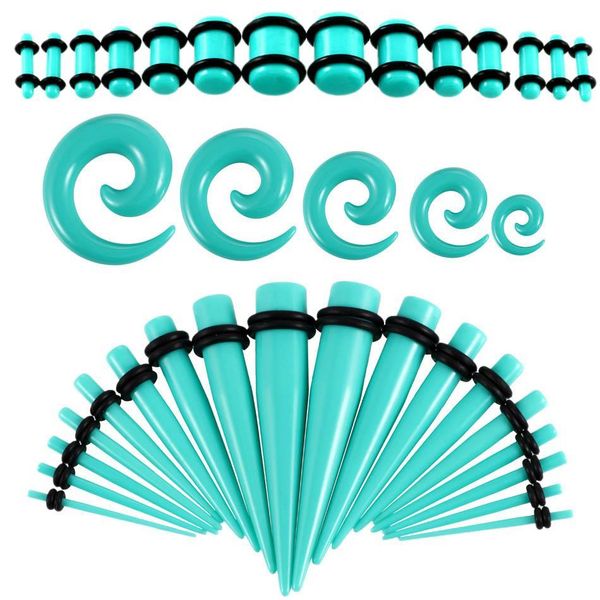 54pcs/lot acrylic mix style ear stretcher in the dark spiral taper kit screw tunnel plug 14g-00g ear gauge kit piercing jewelry q bbygaf, Silver
54pcs/lot acrylic mix style ear stretcher in the dark spiral taper kit screw tunnel plug 14g-00g ear gauge kit piercing jewelry q bbygaf, Silver