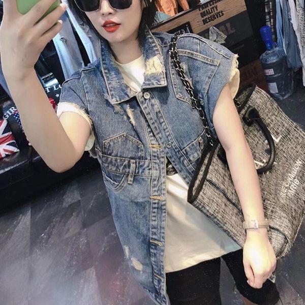 zo1af broken hole denim vest middle women's casual and long waistcoat sleeveless large loose korean vestvest trend wear shoulder 0plra, White;black
zo1af broken hole denim vest middle women's casual and long waistcoat sleeveless large loose korean vestvest trend wear shoulder 0plra, White;black