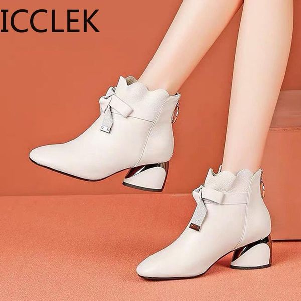 women ankle boots 2020 autumn winter shoes med heels bare boots bow dress shoes female wave white botas mujer, Black
women ankle boots 2020 autumn winter shoes med heels bare boots bow dress shoes female wave white botas mujer, Black