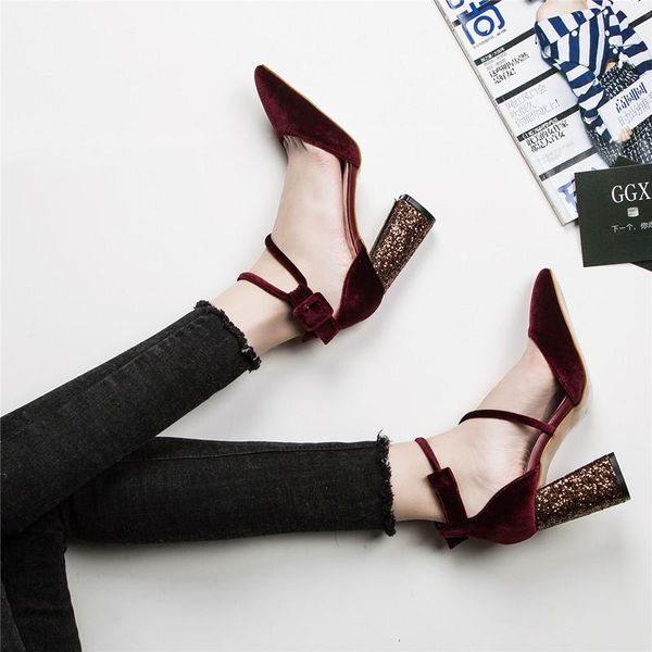 dress shoes european style spring pointed toe women's sandals fashion party pumps high thick heels bling oulyyyogo, Black
dress shoes european style spring pointed toe women's sandals fashion party pumps high thick heels bling oulyyyogo, Black