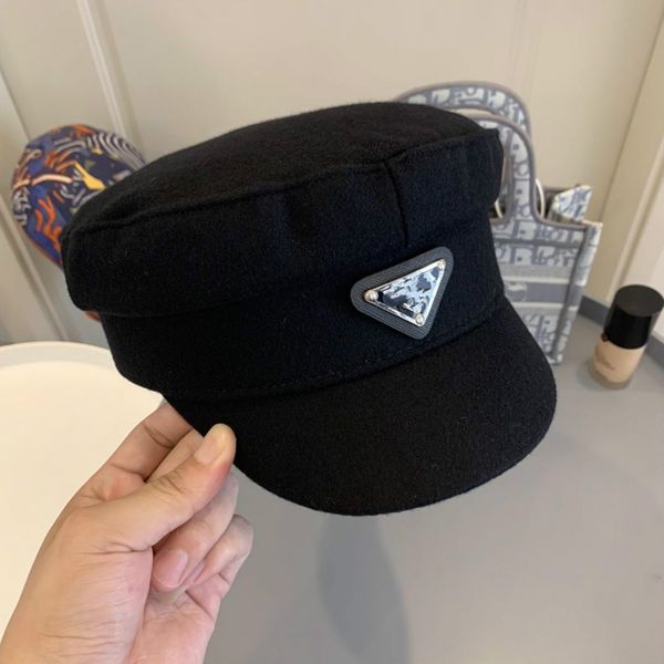 2021 p designer beret black elegant black women beanie fashion women designer hat luxury beret, Blue;gray