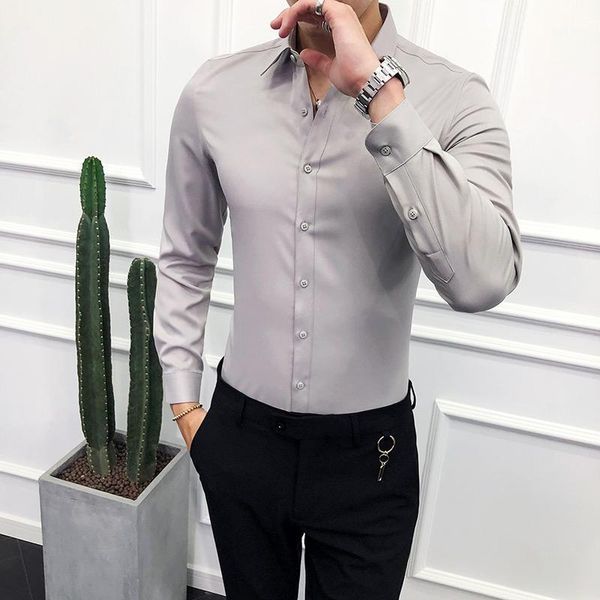 men shirt long sleeve solid formal business shirt slim fit brand man dress shirts social turn-down collar 6colors1, White;black
men shirt long sleeve solid formal business shirt slim fit brand man dress shirts social turn-down collar 6colors1, White;black