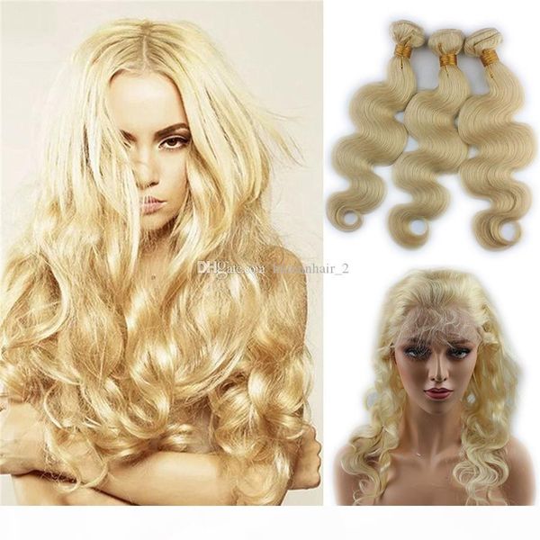 613 russian blonde virgin hair weaves with 360 frontal closure 3 bundles with pre plucked 360 lace frontal body wave human hair, Black;brown
613 russian blonde virgin hair weaves with 360 frontal closure 3 bundles with pre plucked 360 lace frontal body wave human hair, Black;brown