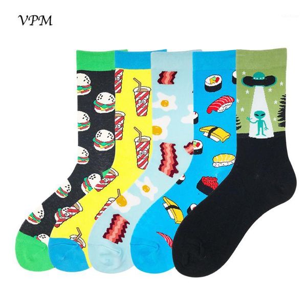 men's socks vpm 85% cotton harajuku colorful funny skate cool sock for men compression happy women's lover pairs/lot1, Black
men's socks vpm 85% cotton harajuku colorful funny skate cool sock for men compression happy women's lover pairs/lot1, Black