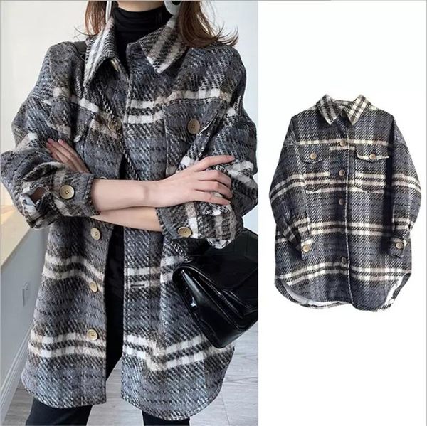 lmq new 2021 winter vintage stylish pockets oversized plaid jacket coat women lapel collar long sleeve loose outerwear chic, Black
lmq new 2021 winter vintage stylish pockets oversized plaid jacket coat women lapel collar long sleeve loose outerwear chic, Black