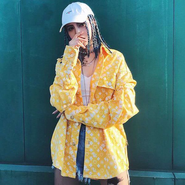 spring 2021 new autumn printed washed jeans male and female jacket loose hip tide cegr, Black;brown
spring 2021 new autumn printed washed jeans male and female jacket loose hip tide cegr, Black;brown