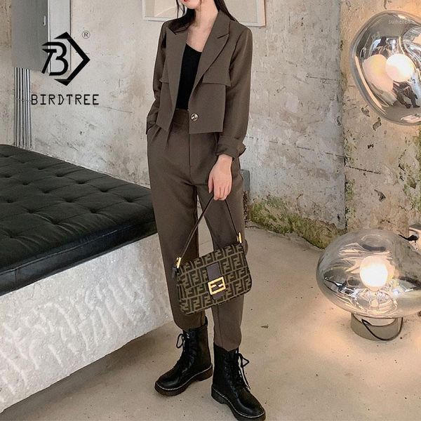 casual pant suits spring 2 piece set for women crop jacket and long pants suit set office lady suit s0d15c1, White
casual pant suits spring 2 piece set for women crop jacket and long pants suit set office lady suit s0d15c1, White