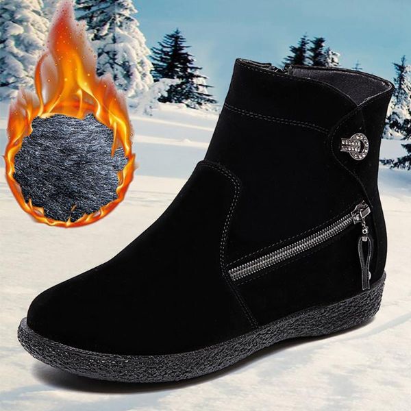 women ankle boots winter warm thick snow boots elastic suede short round toe zipper solid casual female footwear q30, Black
women ankle boots winter warm thick snow boots elastic suede short round toe zipper solid casual female footwear q30, Black
