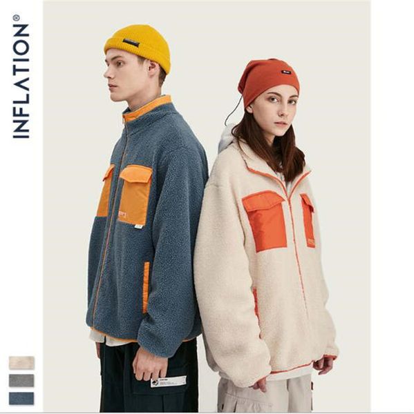 2021 autumn and winter new european and american original contrast color windbreaker pocket stand collar lamb velvet jacket, Black;brown
2021 autumn and winter new european and american original contrast color windbreaker pocket stand collar lamb velvet jacket, Black;brown